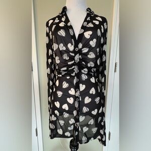 Free People Black and White Heart Tunic